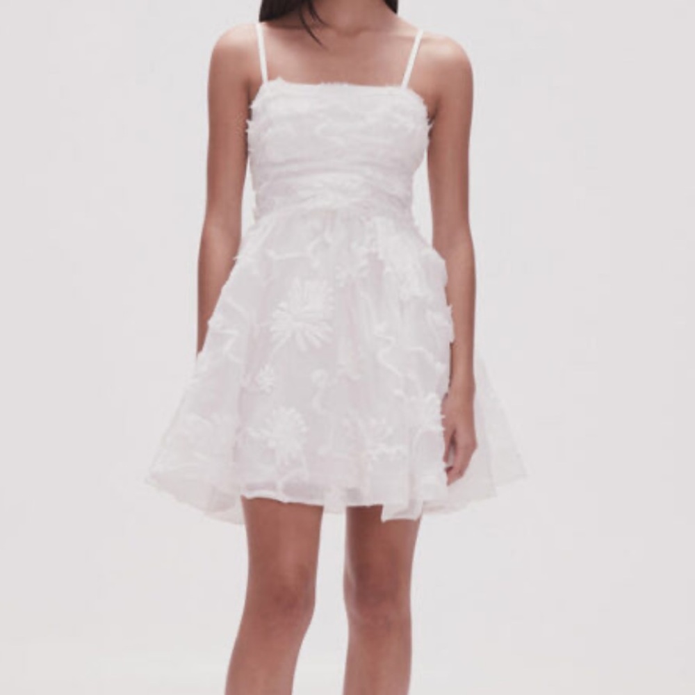 Aje White Floral Mini Dress